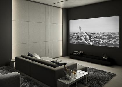 Living room with projection paint